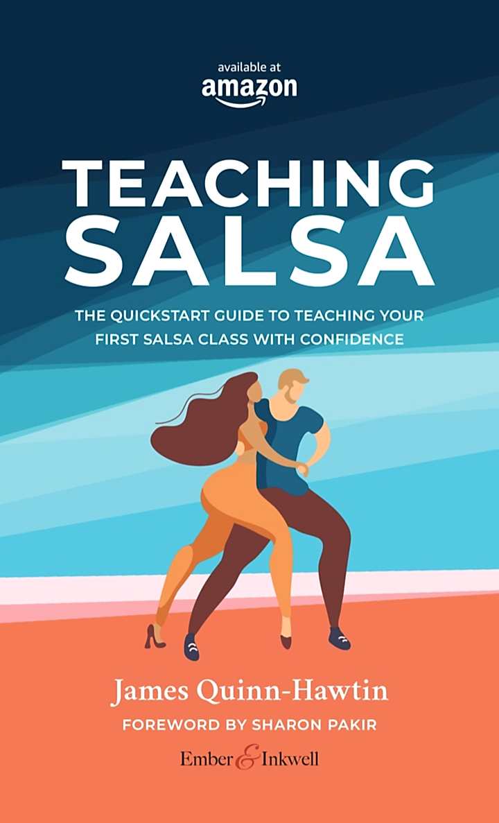 Teaching Salsa book cover: an illustrated couple dancing Salsa