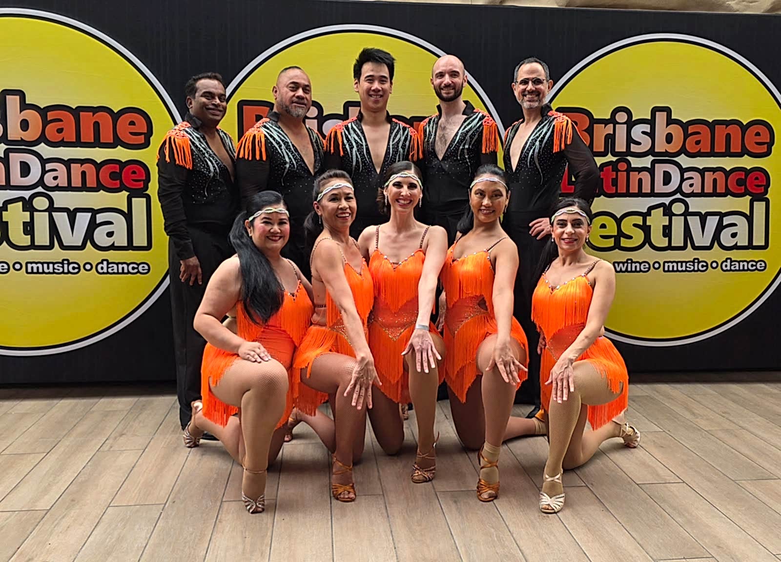 Team La Clave in costume at the Brisbane Latin Dance Festival